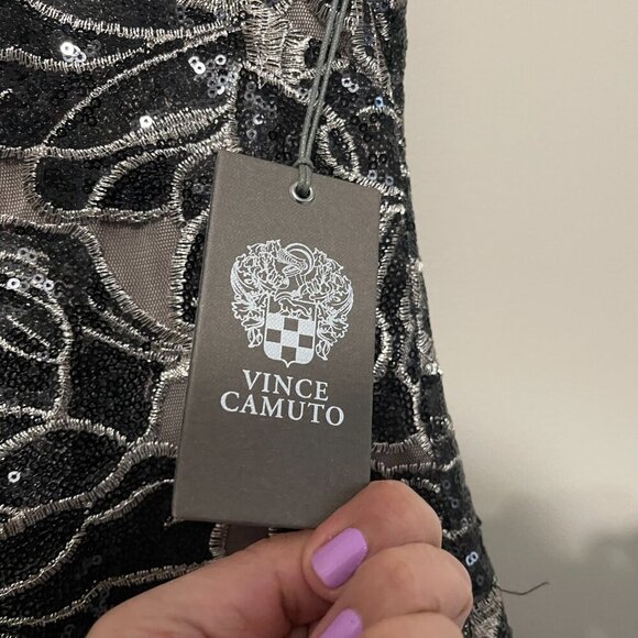 Vince Camuto Embroidered/Sequenced Cocktail Dress, Size 12, NWT - Picture 4 of 13
